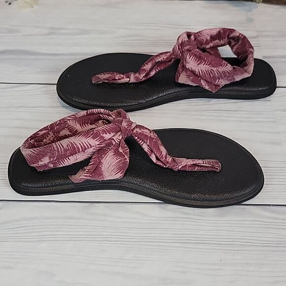 Sanuk yoga sling Ella print collection cotton sandals Women's Size 8 - Picture 3 of 8
